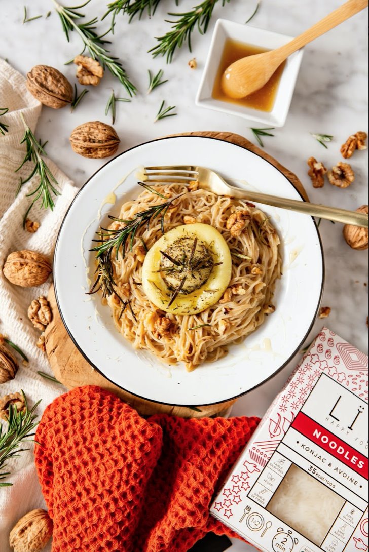 Noodles chèvre miel