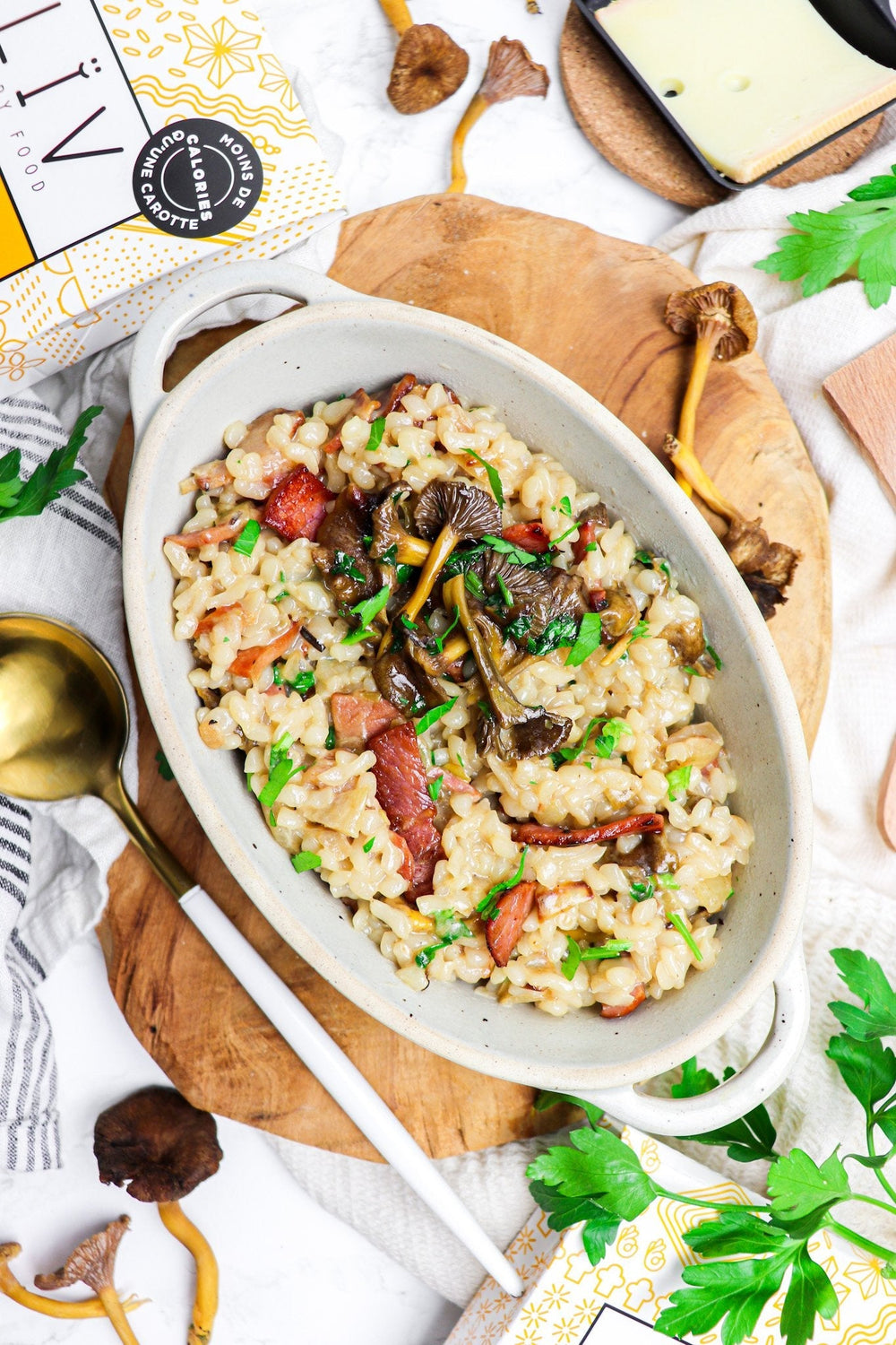 Risotto à la raclette et chanterelles