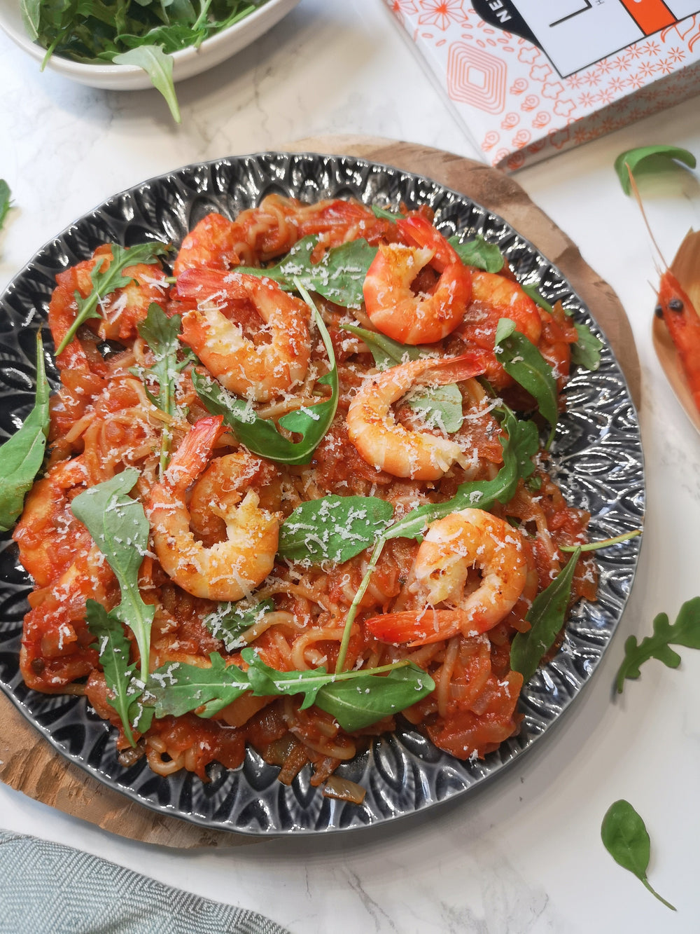 Spaghetti aux crevettes
