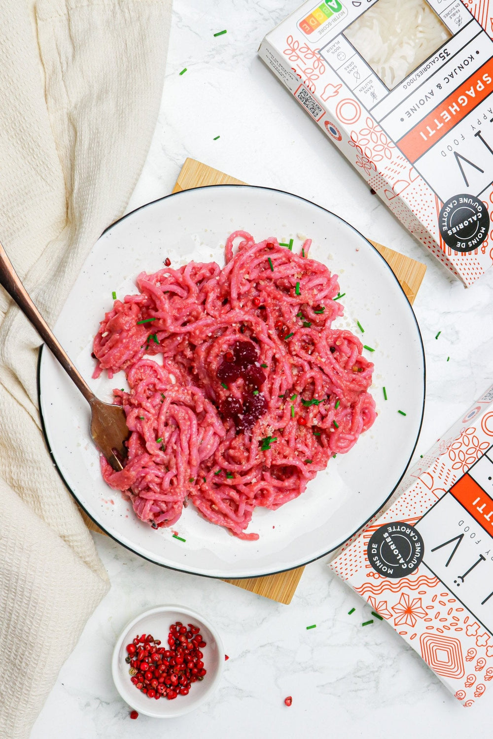 Spaghetti crème de betterave