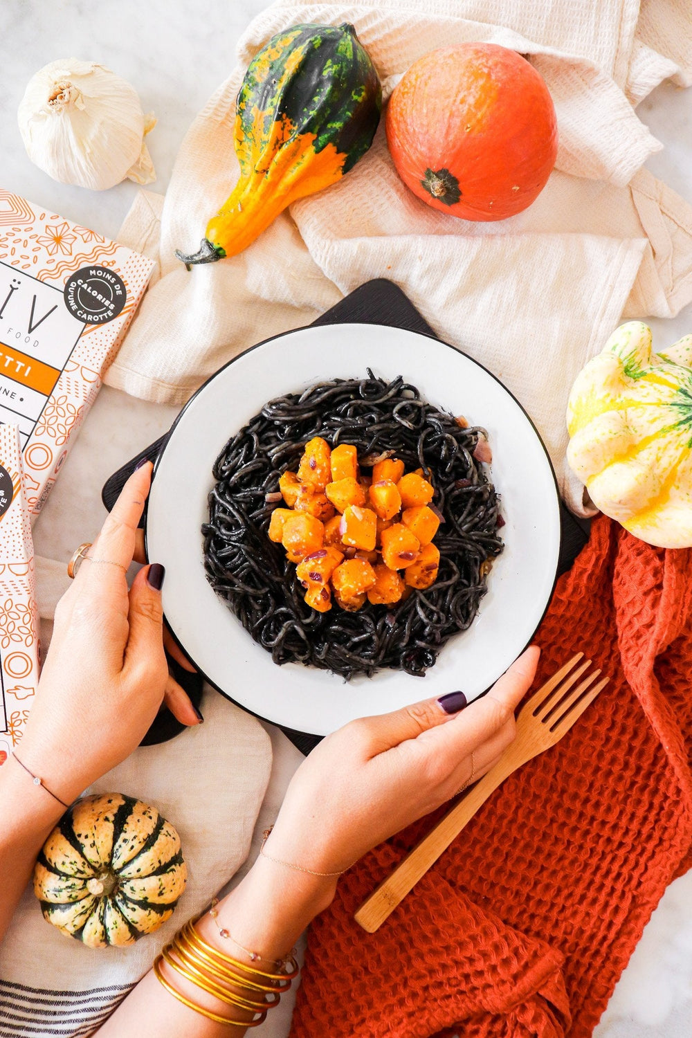Spaghetti à l’encre de seiche