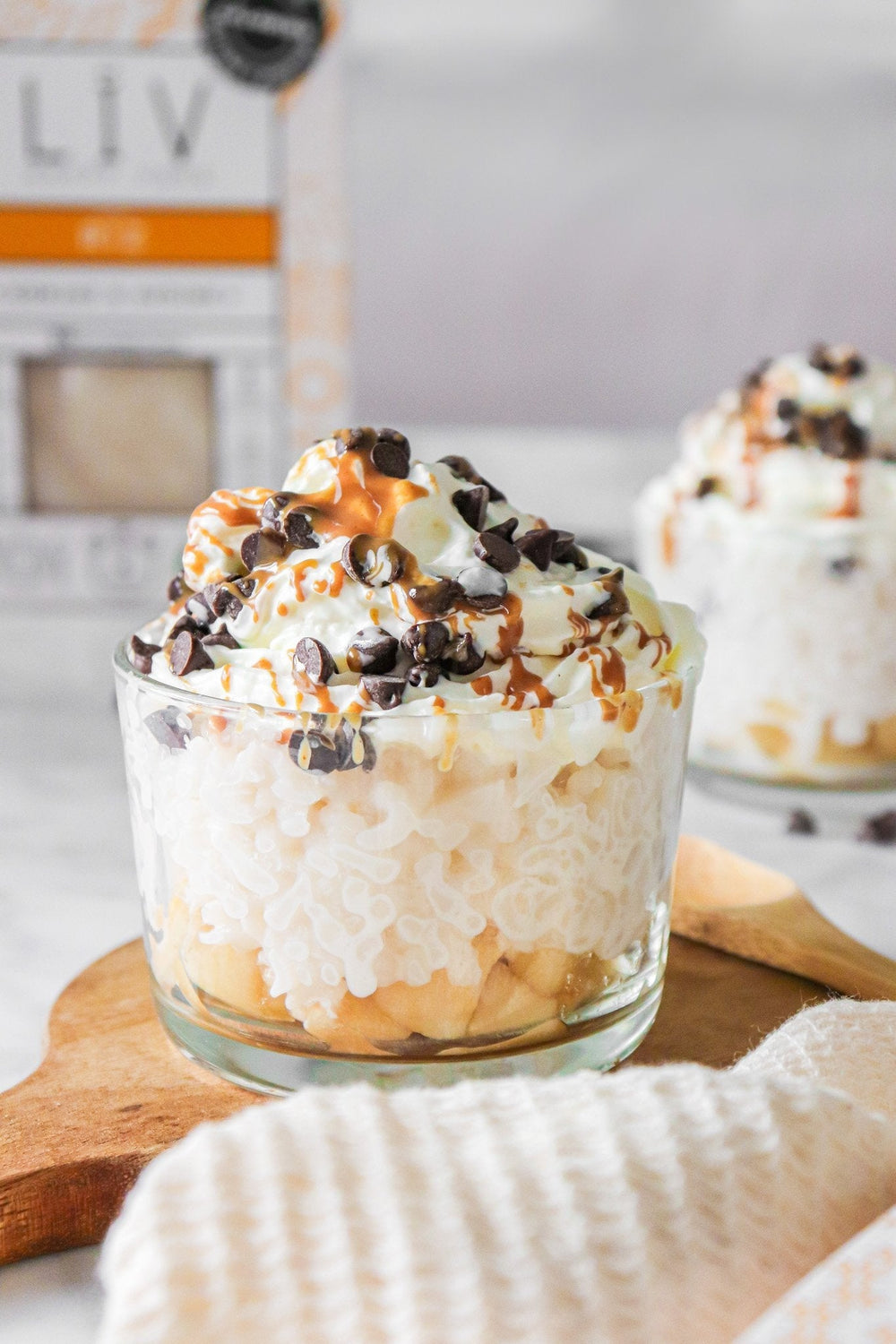 Riz au lait poire chocolat chantilly