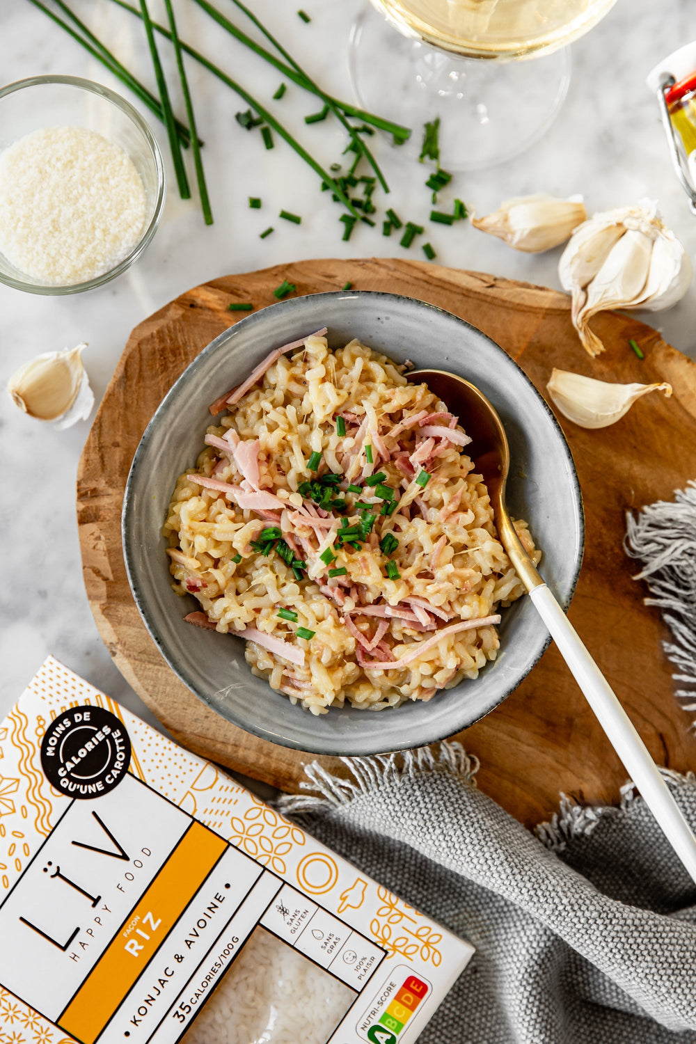 Riz façon coquillettes au jambon