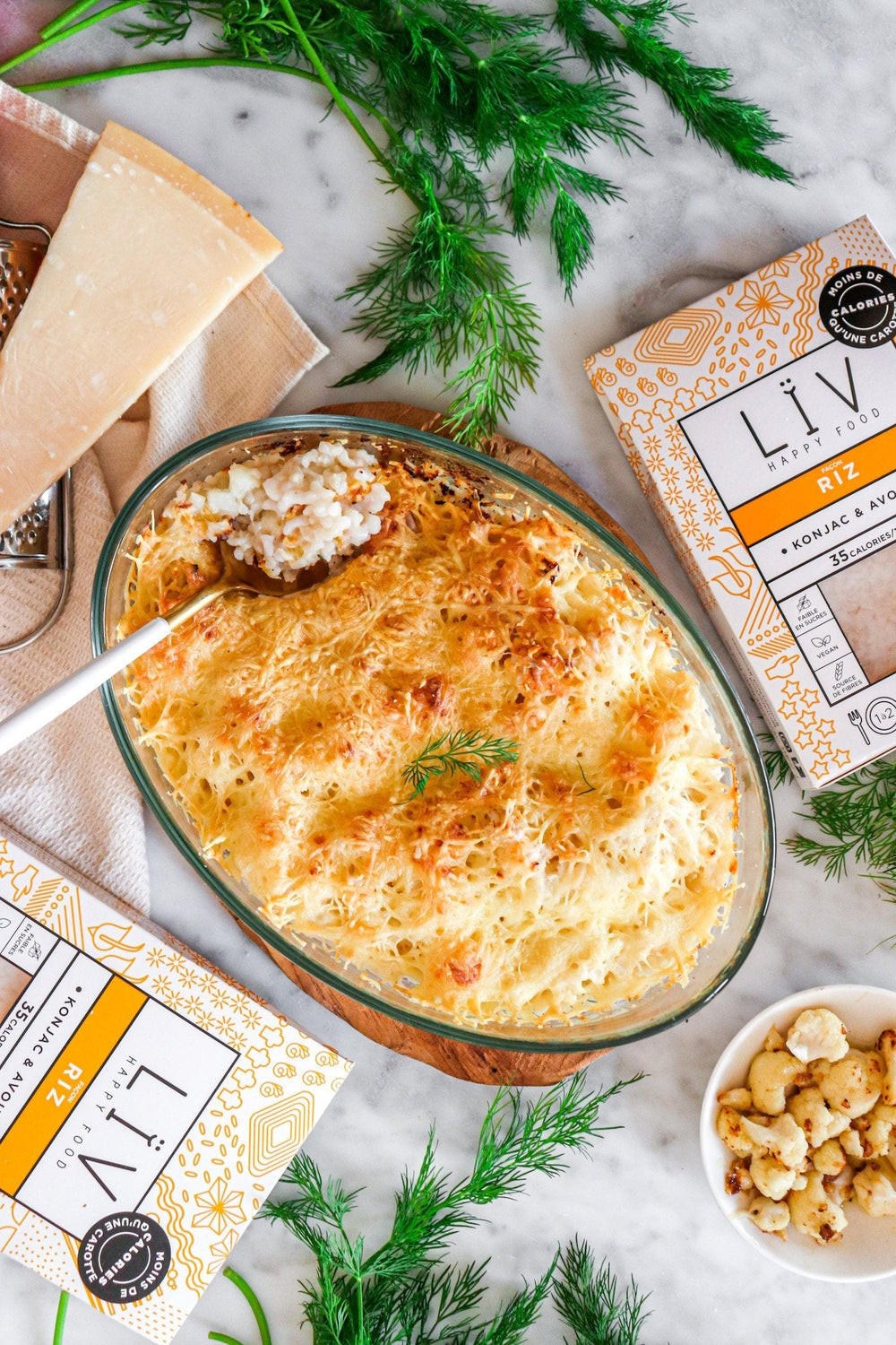 Gratin de riz au chou fleur