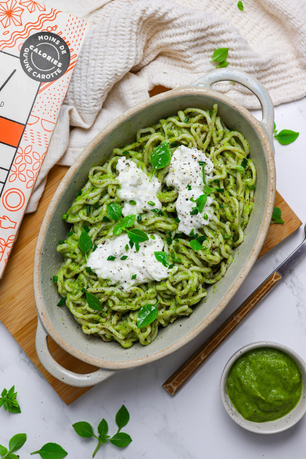 Spaghetti à la crème de courgette