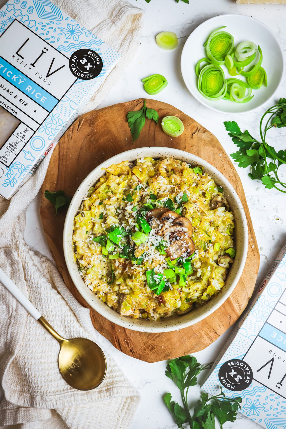 Risotto aux poireaux et gingembre