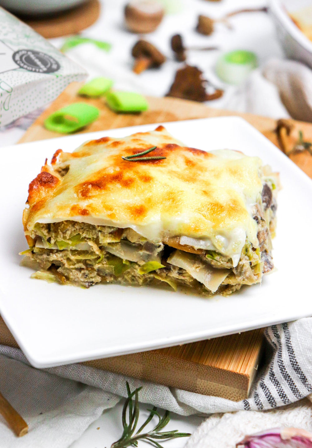Lasagnes champignons et poireaux