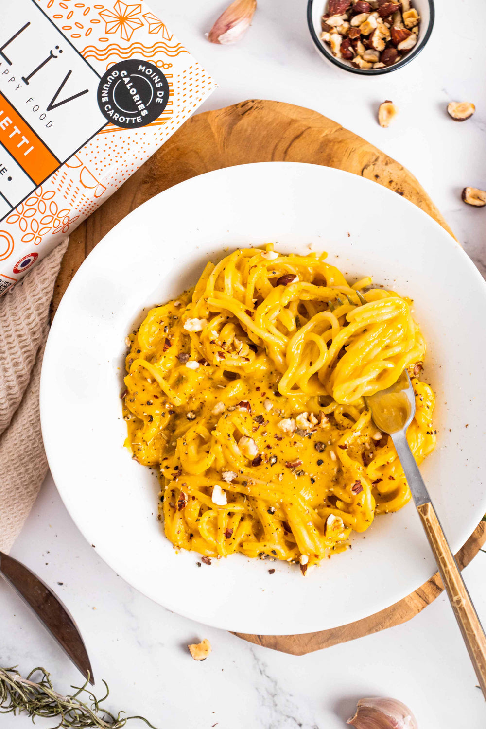 Spaghetti à la crème de butternut