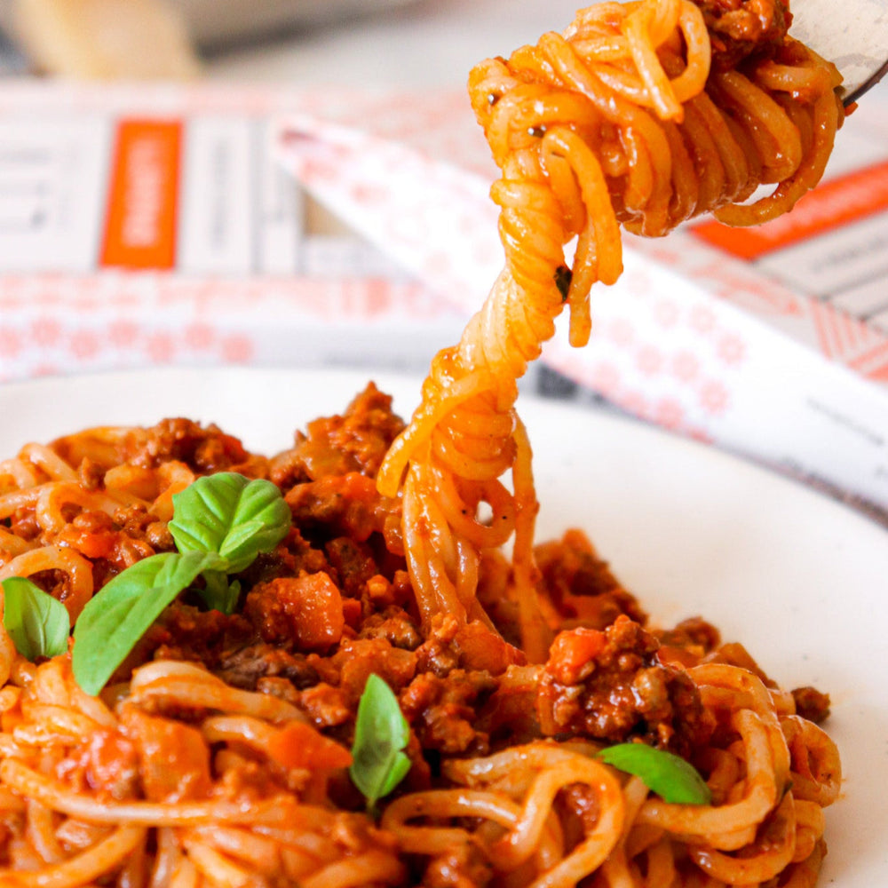 spaghetti de konjac LÏV à la bolognaise sous forme de plat préparé faible en calories et riche en protéines