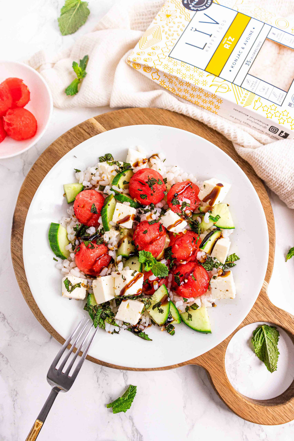 Salade de riz à la pastèque & fêta