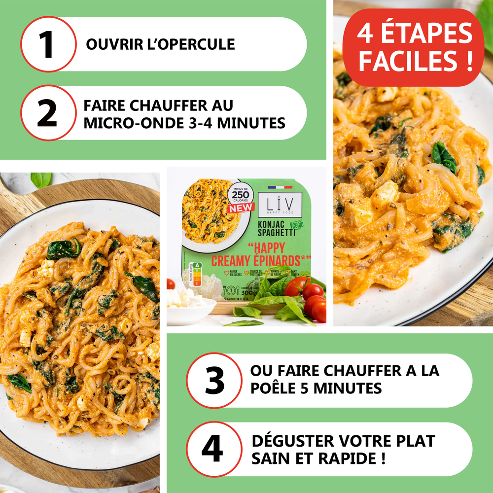 Konjac ricotta épinards