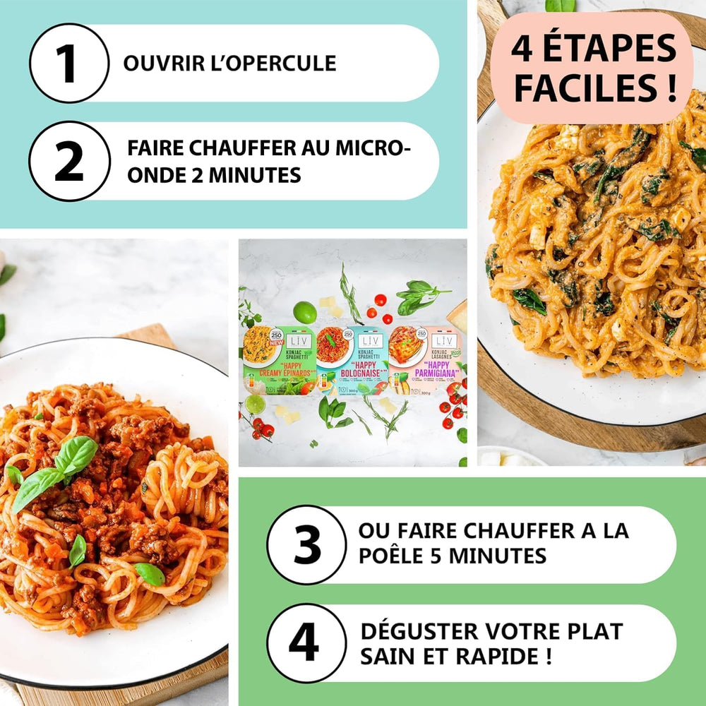 Assortiment plats cuisinés konjac