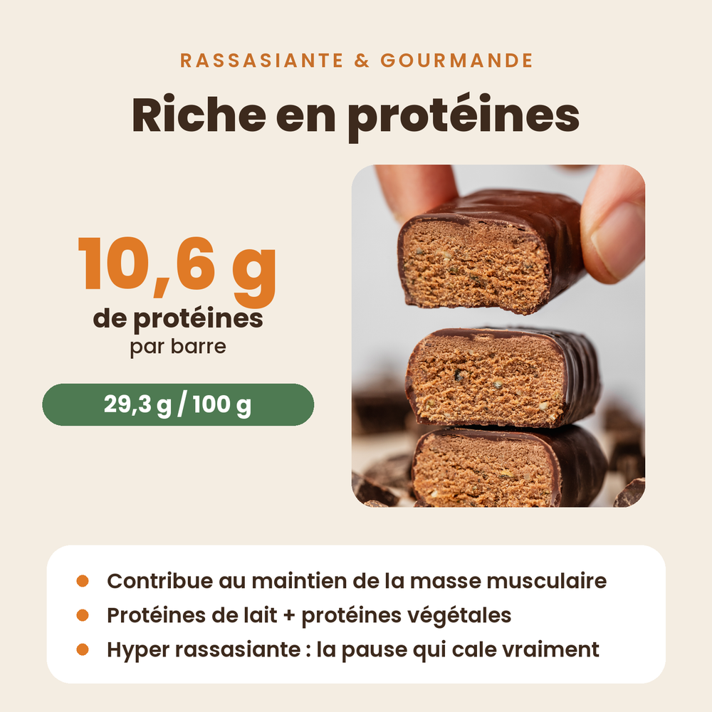Barres chocolat protéines et collagène
