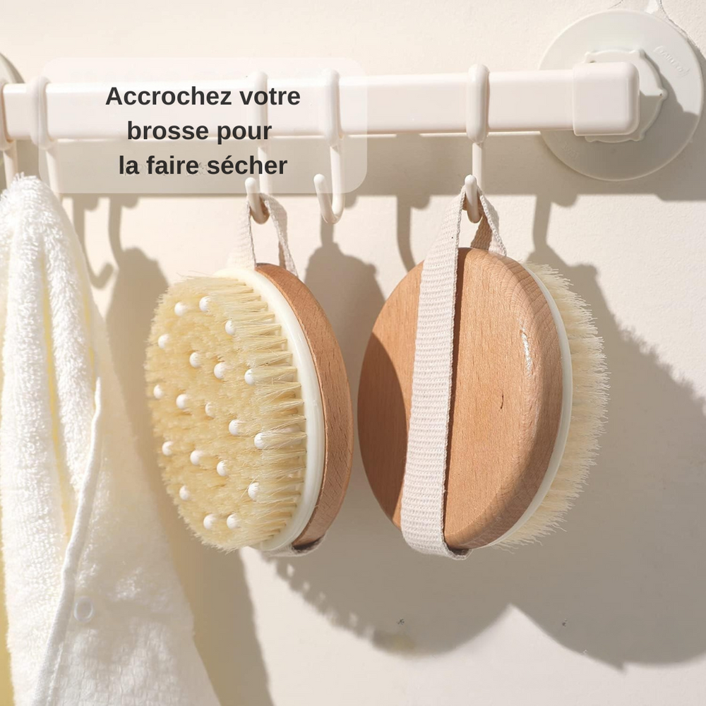 brosse de massage à sec drainante relaxante exfoliante avec picots en sillicone