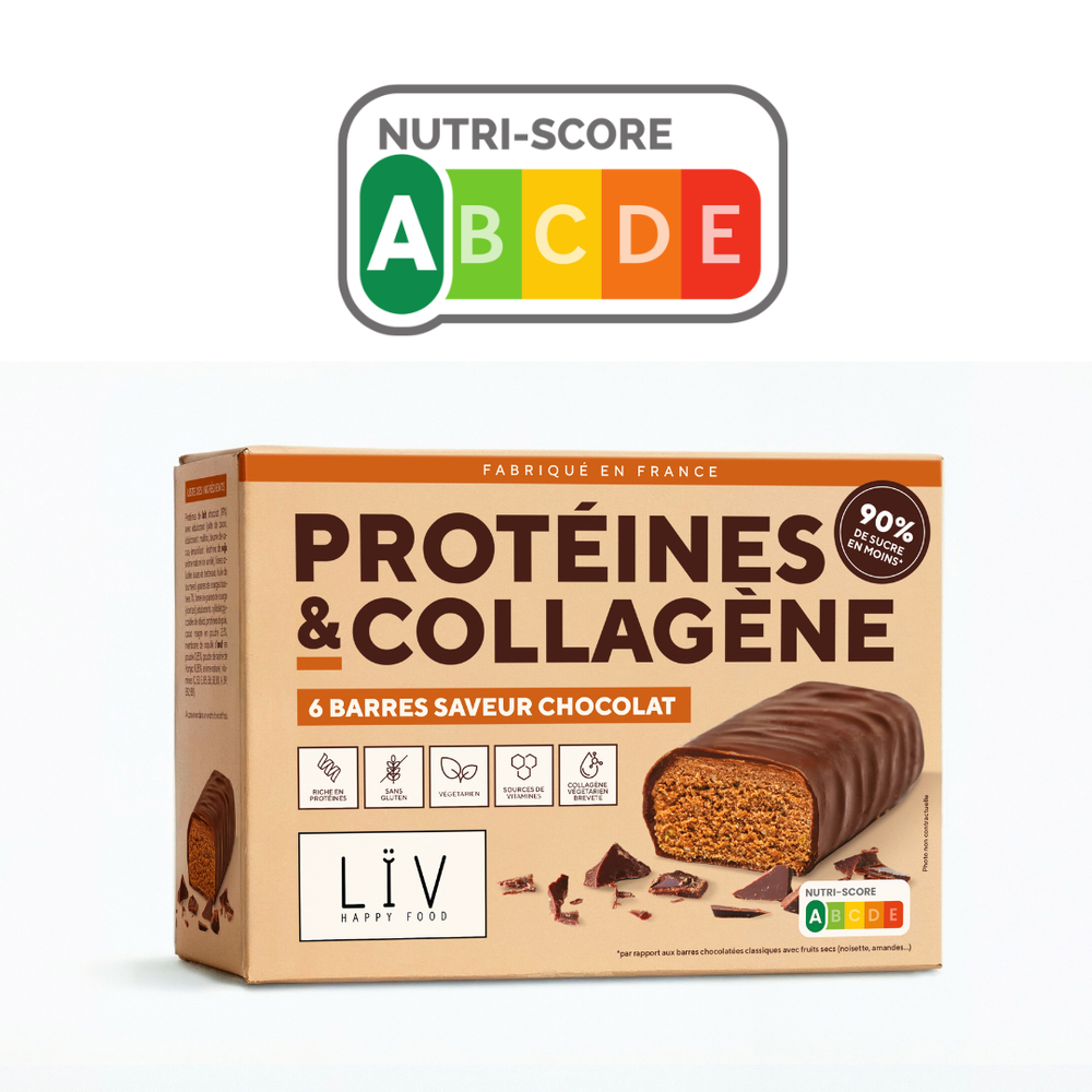 Barres chocolat protéines et collagène