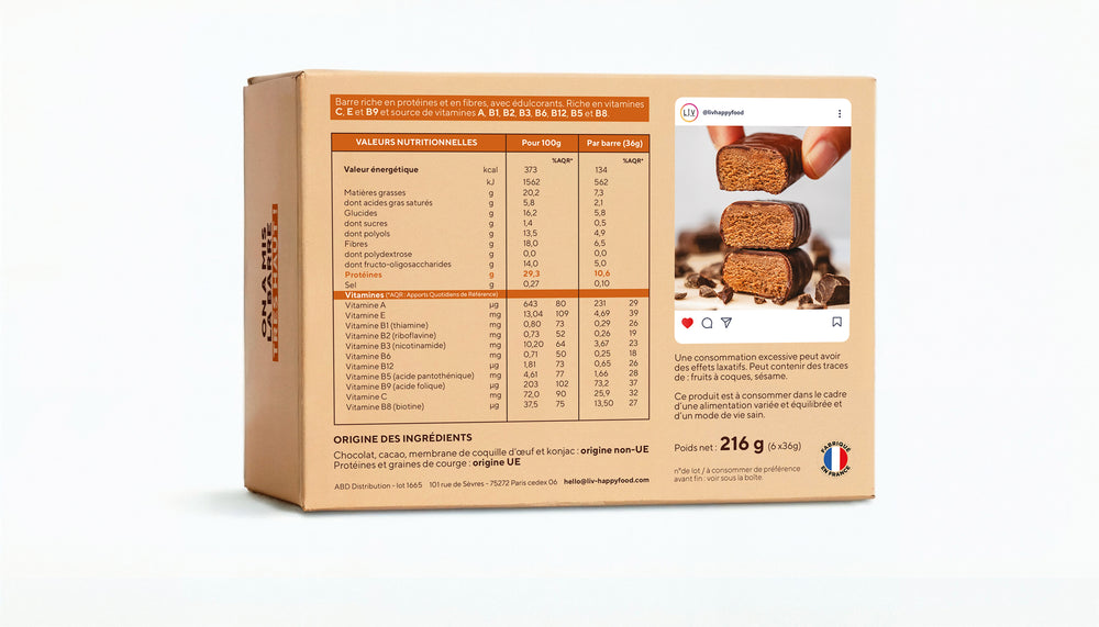 Barres chocolat protéines et collagène